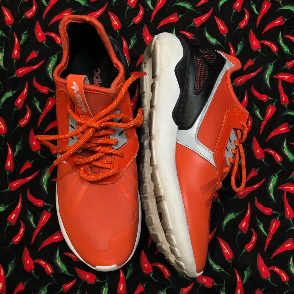 Adidas tubular runner orange/white